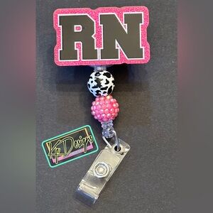 RN badge reel with beads